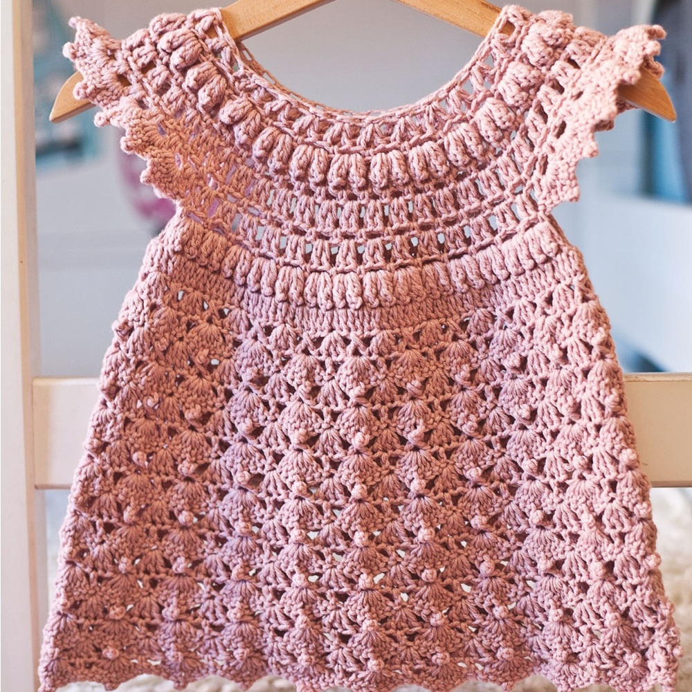 Crochet Pink Baby Dress